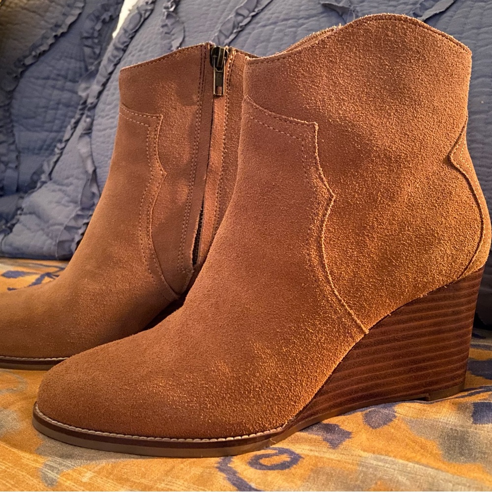 Sally Suede Wedge Bootie